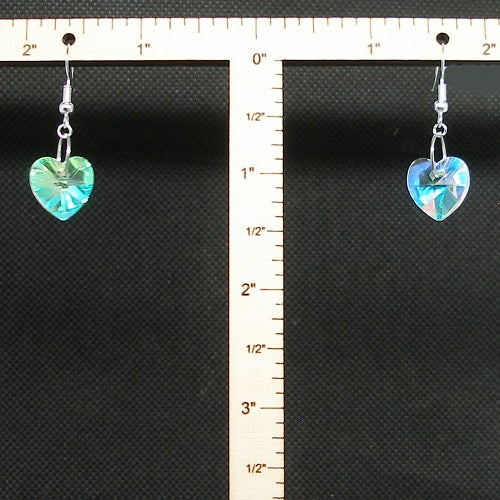 Crystal Hearts Dangle Earrings