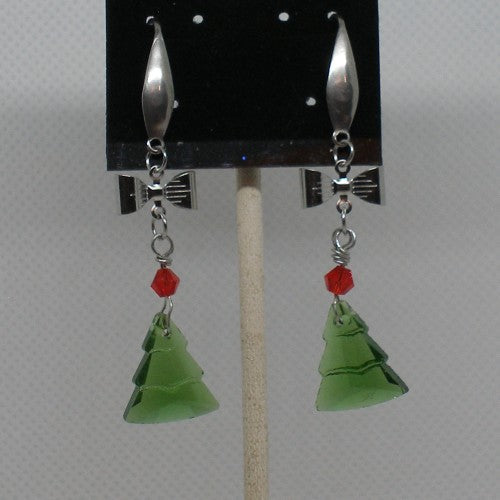 Crystal Holiday Tree Earrings