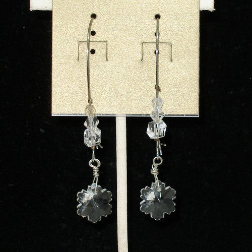 Crystal Snowflake Drop Earrings
