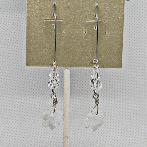 Crystal Snowflake Drop Earrings