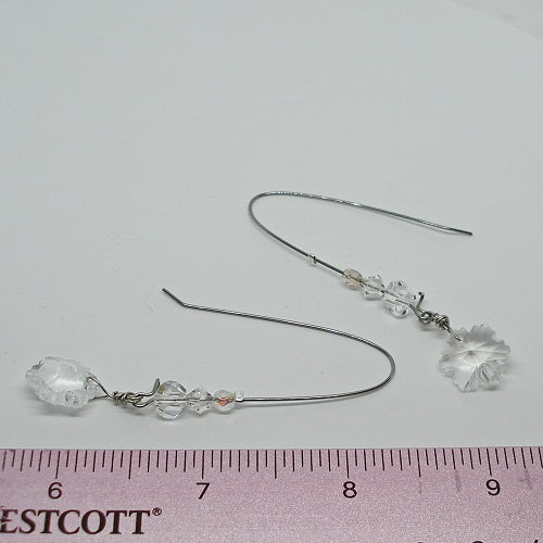 Crystal Snowflake Drop Earrings