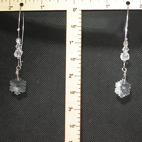 Crystal Snowflake Drop Earrings