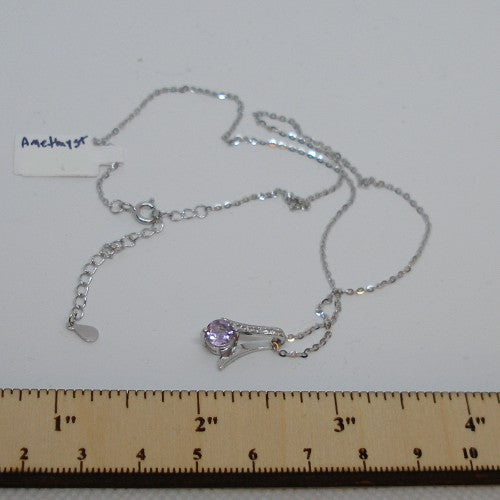 Dainty Amethyst Pendant Necklace
