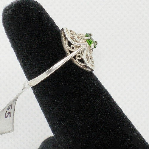 Dainty Chrome Diopside Ring