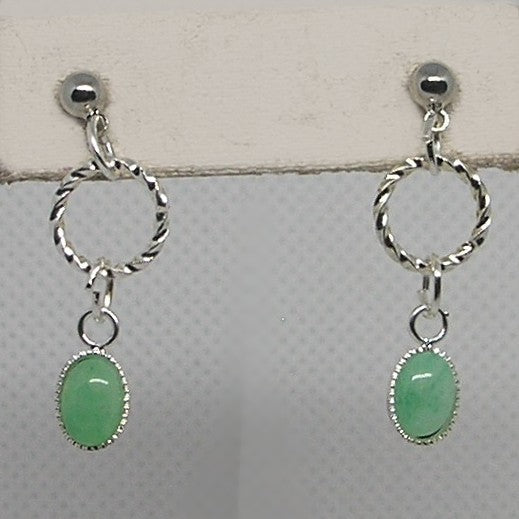 Dainty Green Agate Dangles