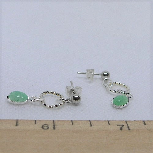 Dainty Green Agate Dangles