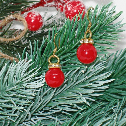 Dainty Red Ornament Earrings