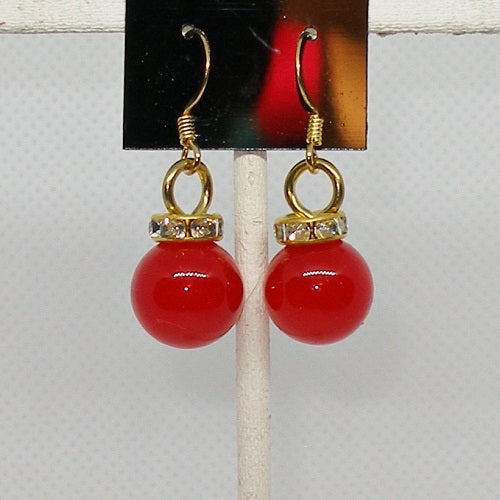 Dainty Red Ornament Earrings