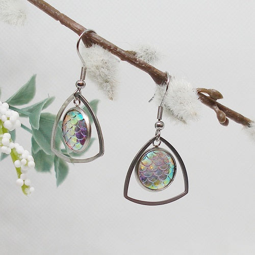 Dangly Mermaid Scale Earrings