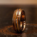 "Dionysus" Whisky Double Barrel Rose Gold Tungsten Ring-Rings By Lux