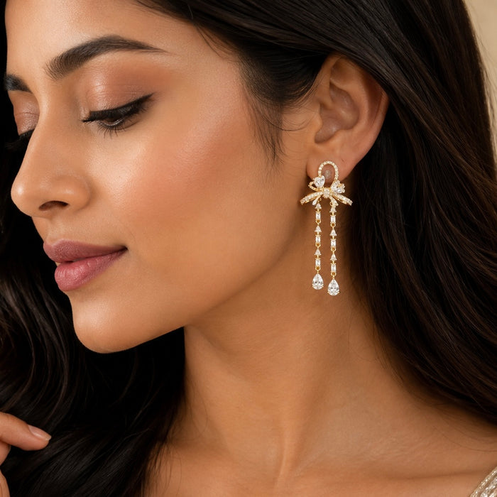 Elara Bow Drop Earrings