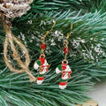 Enameled Candy Cane  Earrings