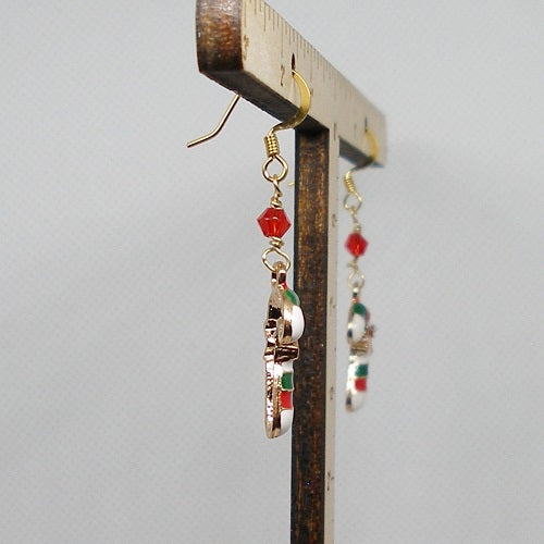 Enameled Candy Cane  Earrings