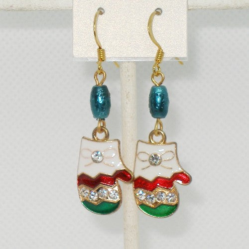 Enameled Mitten Earrings