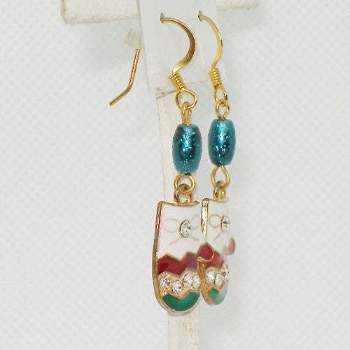 Enameled Mitten Earrings