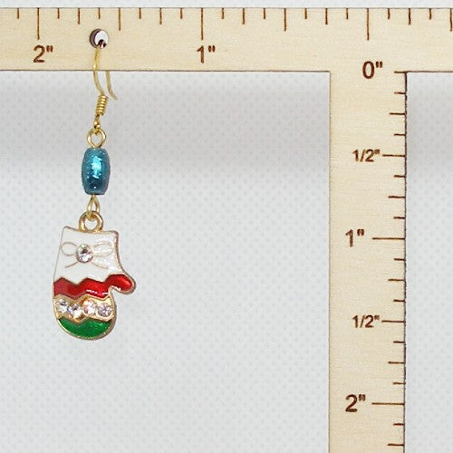 Enameled Mitten Earrings