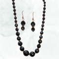 Faceted Black Glass Set