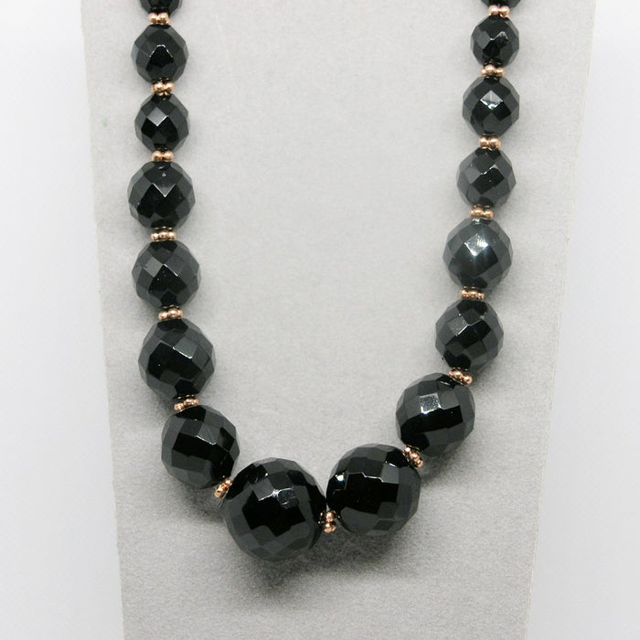 Faceted Black Glass Set