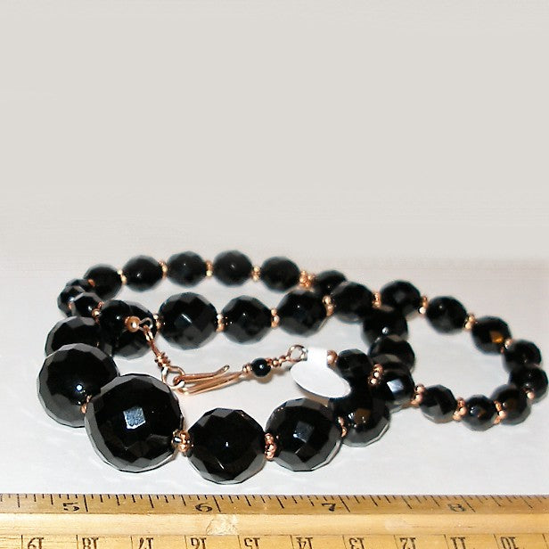 Faceted Black Glass Set