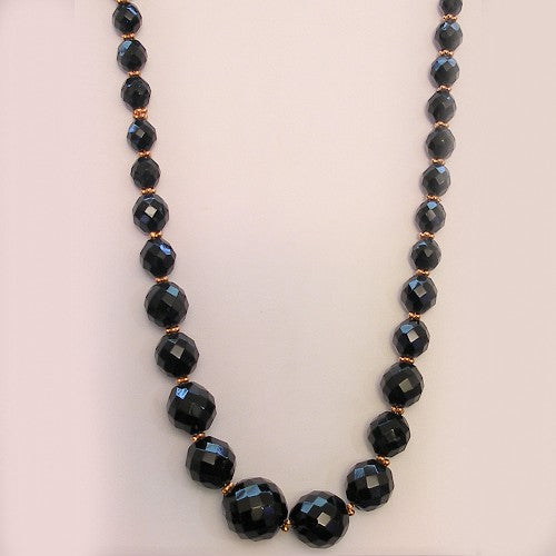 Faceted Black Glass Set