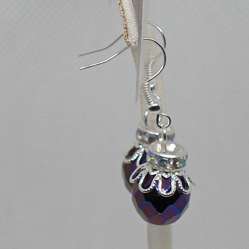 Faceted Glass Christmas Ornament Earrings