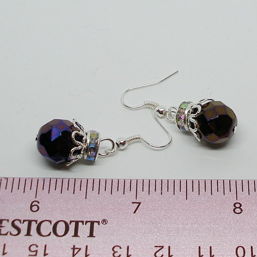 Faceted Glass Christmas Ornament Earrings