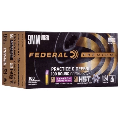 Federal Ammunition 9mm Luger 124 Grain Jacketed Hollow Point 100 Count