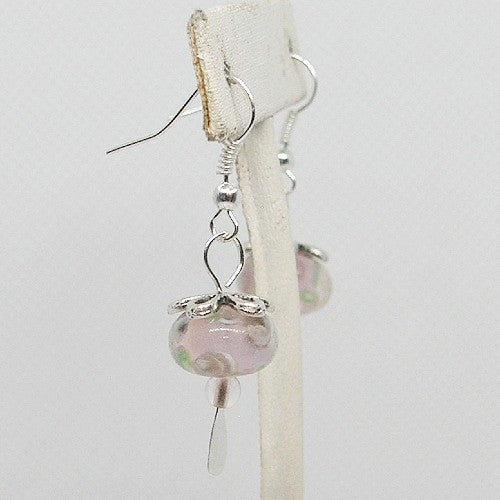 Floral Glass Dangle Earrings