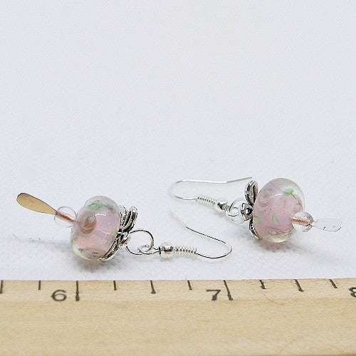 Floral Glass Dangle Earrings