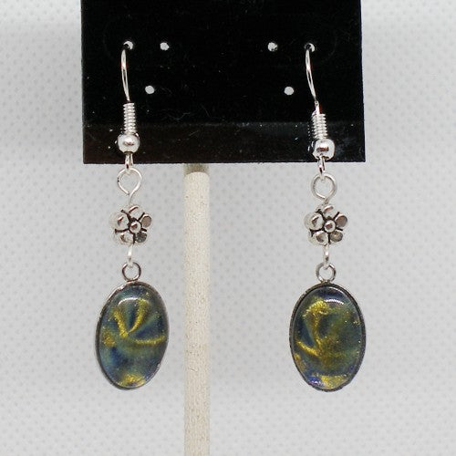 Floral Polish Dangle Earrings