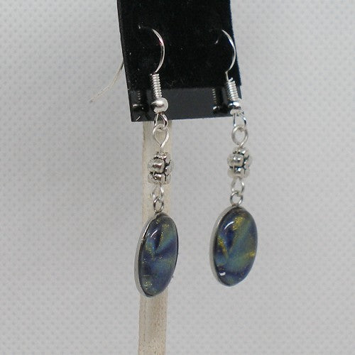 Floral Polish Dangle Earrings