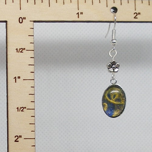 Floral Polish Dangle Earrings
