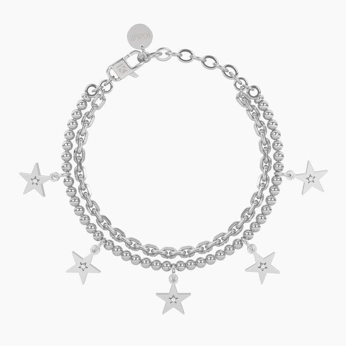 Bracciale catena forzatina e sfere con stella
