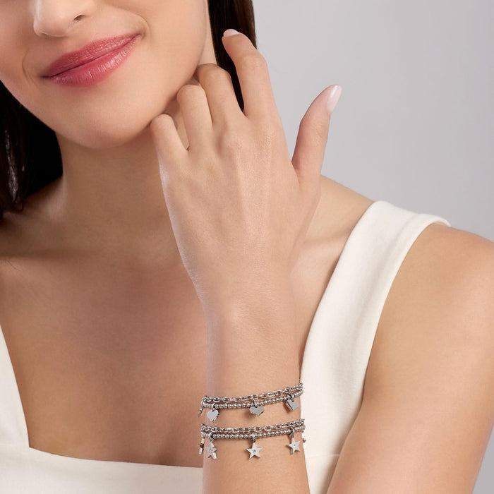 Bracciale catena forzatina e sfere con stella