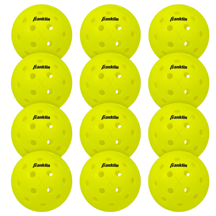 Franklin  X-40  Outdoor 12 Pack Box Pickleballs - Optic Yellow