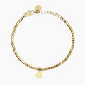 Bracciale dorato con sfere e ciondolo cuore