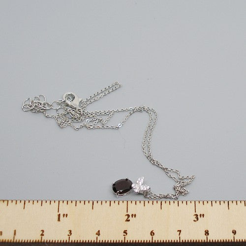 Garnet Butterfly Pendant Necklace