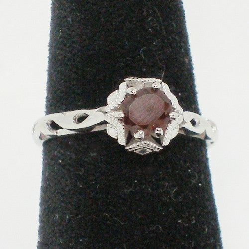 Garnet Solitaire Ring