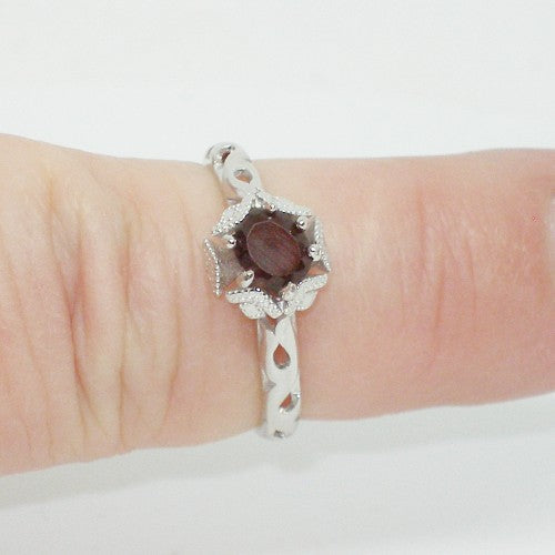Garnet Solitaire Ring
