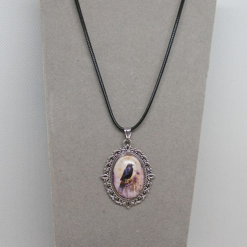 Glass Raven Necklace