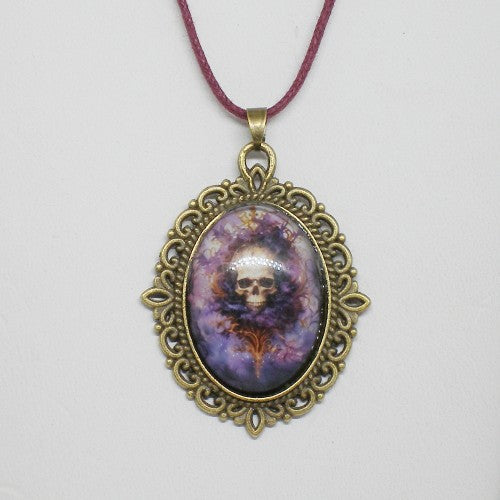 Glass Skull Pendant Necklace
