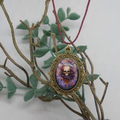 Glass Skull Pendant Necklace