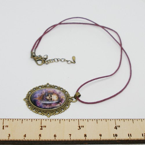 Glass Skull Pendant Necklace