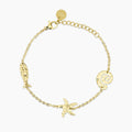 Bracciale dorato con elementi marini