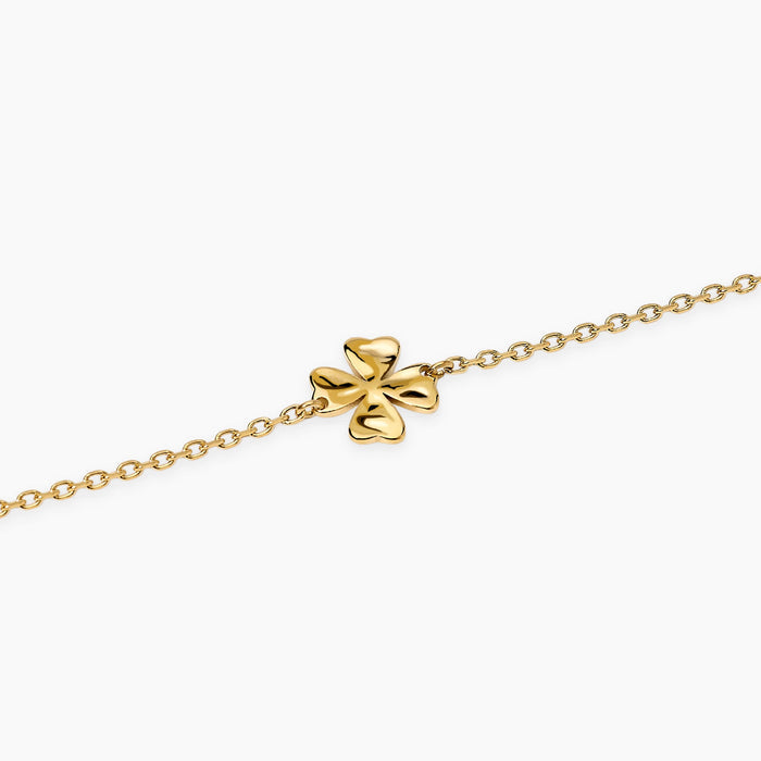 Bracciale dorato con quadrifoglio