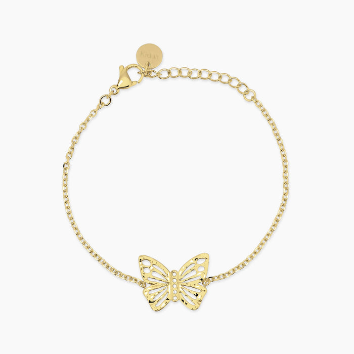 Bracciale dorato con farfalla