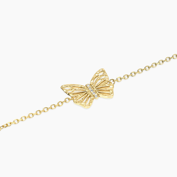Bracciale dorato con farfalla