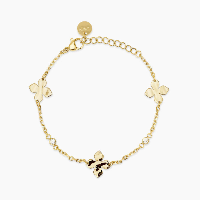 Bracciale dorato con fiori