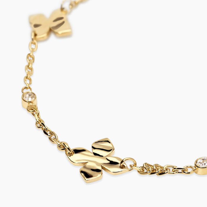 Bracciale dorato con fiori