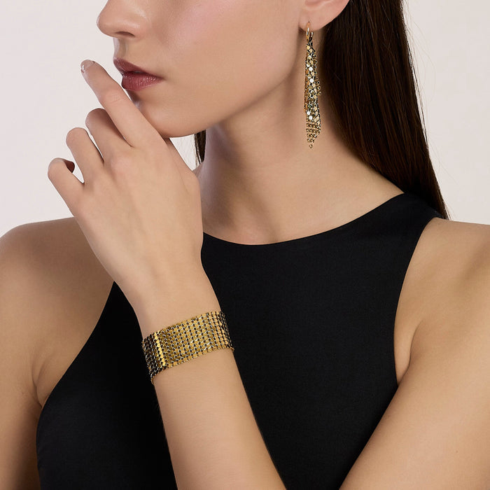 Bracciale dorato con catena disco